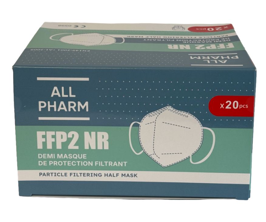 Masques FFP2 NR Blanc - Boîte de 20 masques (en sous sachets de 1)